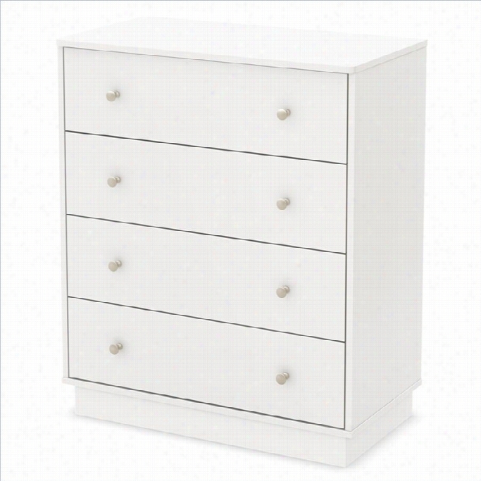 South Shire Litdhi Four Drawer Chest In Pure White