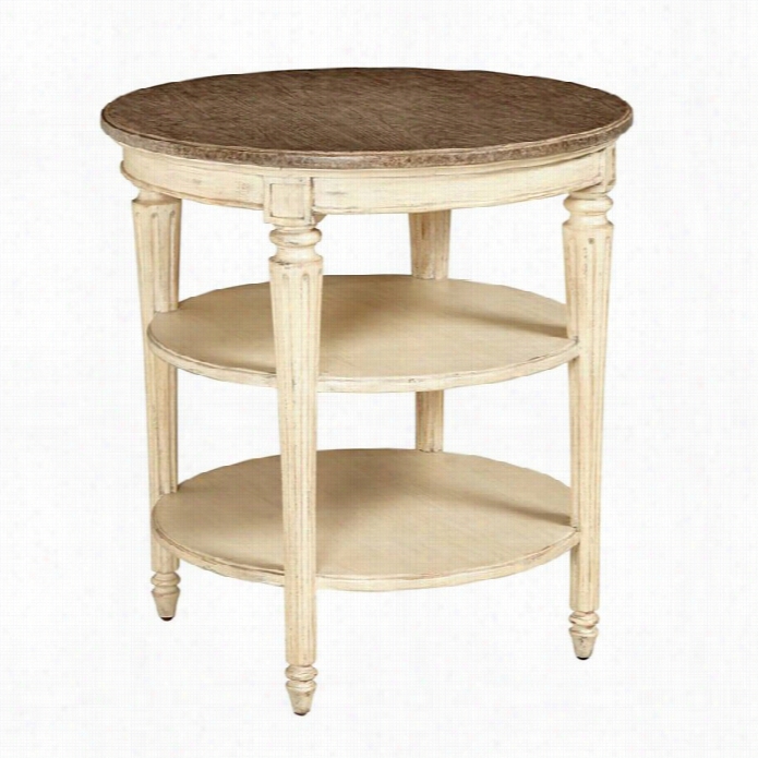 Stanley Furniture European Cottage Round End Table In Vintage Whit E