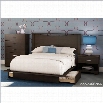 South Shore Step One Full Queen Platform Bed with 2 drawers in Chocolate