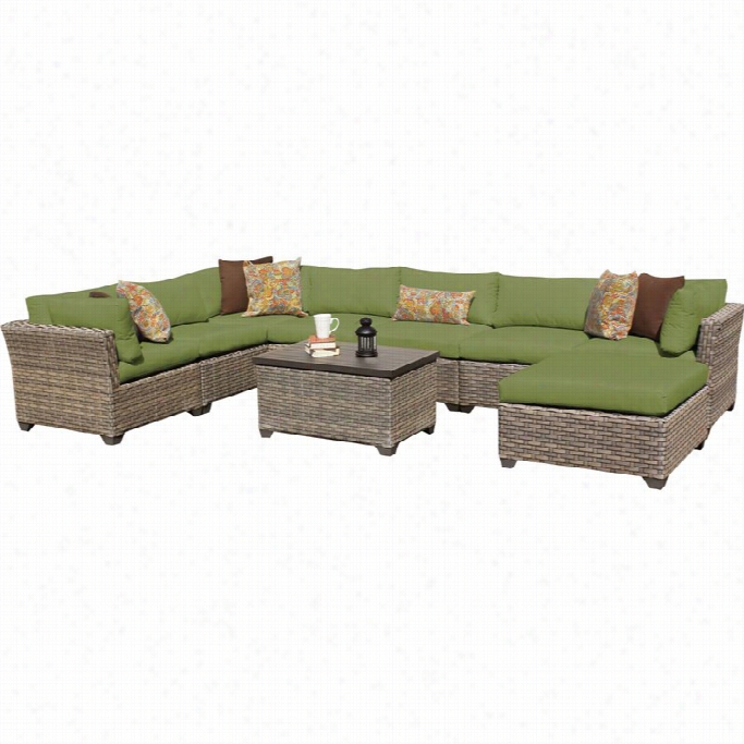 Tkc Mo Nterey 9 Piece Outdoor Wicker Sofa Set In Cilantro