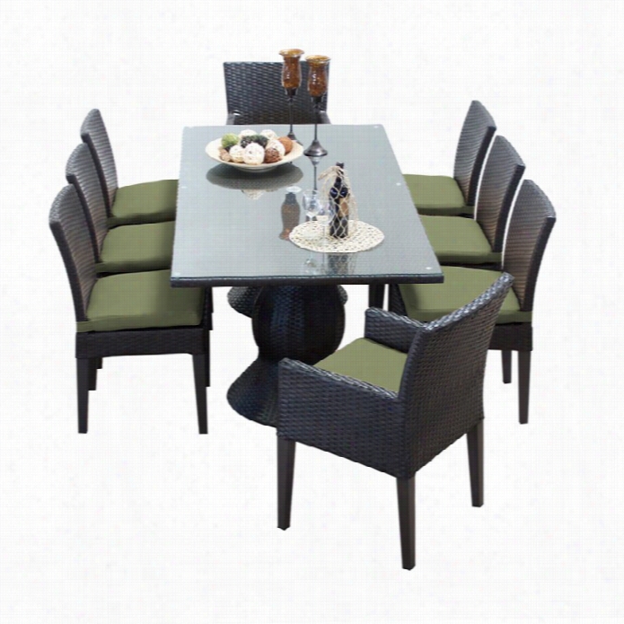 Tkc Napa 9 Piece Wicker Patio Dining Sst In Cilantro