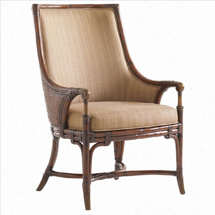 Tommy Bahama Home Landara Royal Palm Fabric Arm Chair In Brown