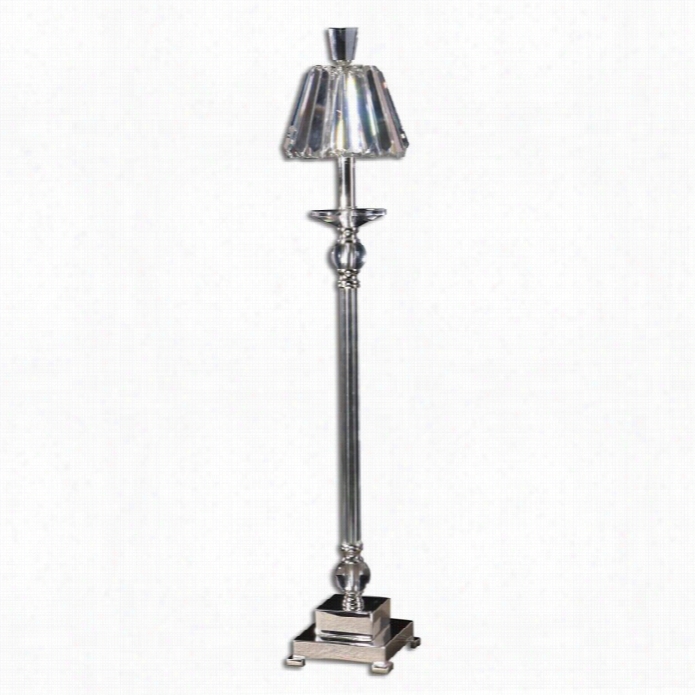 Uttermost Kalena Meta Lwith Glass And Crystal Buffet Lamp In Slver