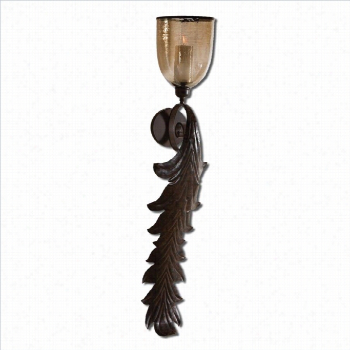 Uttermost Tinella Glass Wakl Csonce In Dark Rust Bronze Metal