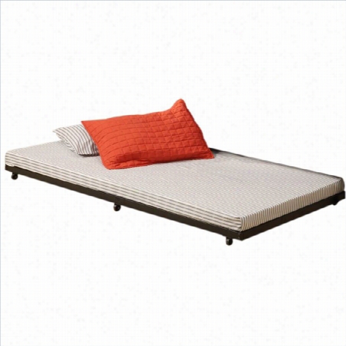 Wallker Edison Twin Rlol-out Trundle Bed Frame In Blaack