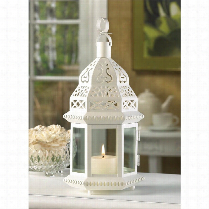 Zingz And Thingz Moroccan Style Lantern In White