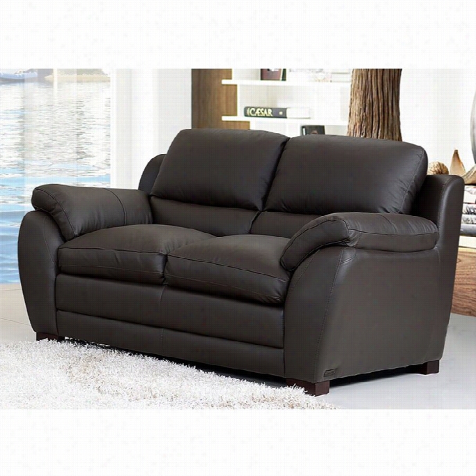 Abbyson Living Livington Leather Loevseat In Espresso