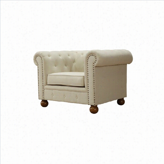 Armen Living Linen Winston Chair In Beige