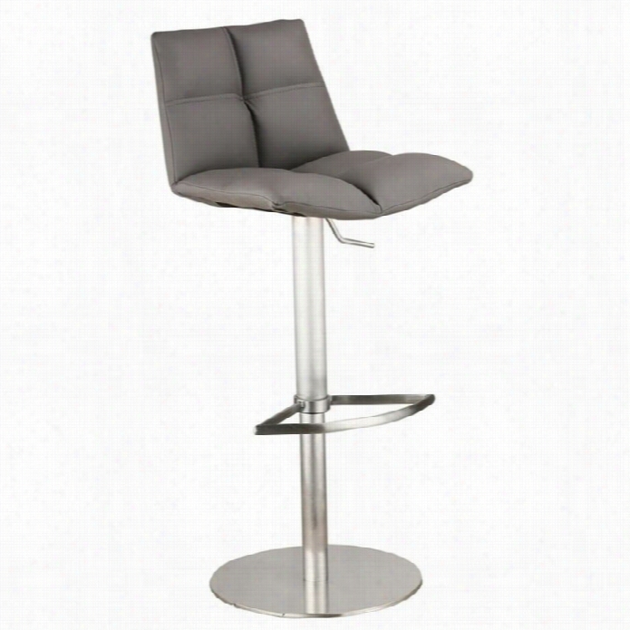 A Rme N Livign Roma 26 Adjusta Ble Stainless Steel Bar Stool In Gray