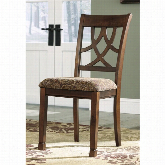 Ashley Leahlyn Upholsetred Dining Chair In Medium Brown