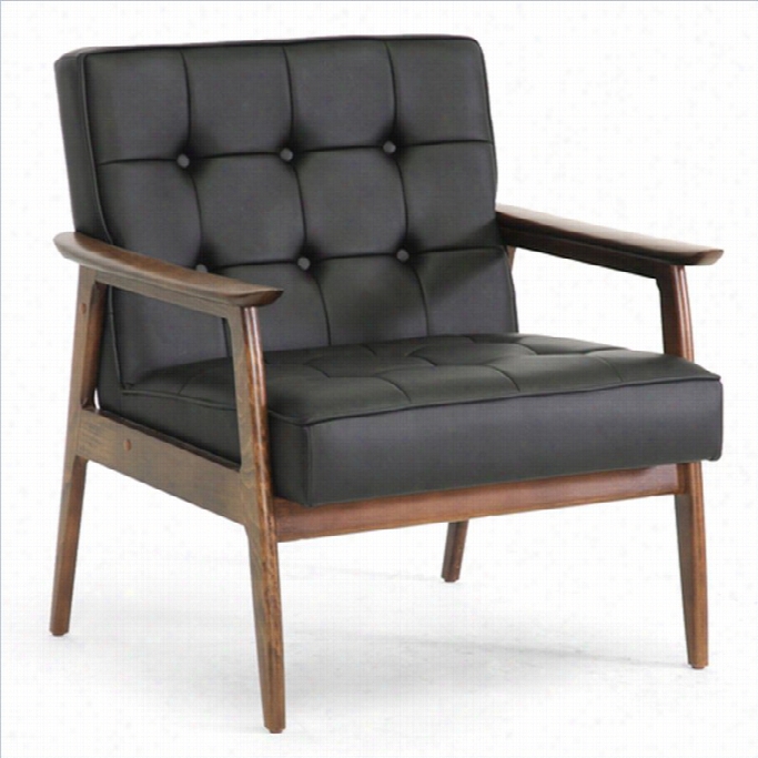 Baxton Studio Tsratham Faux Leather Club Chair In Black