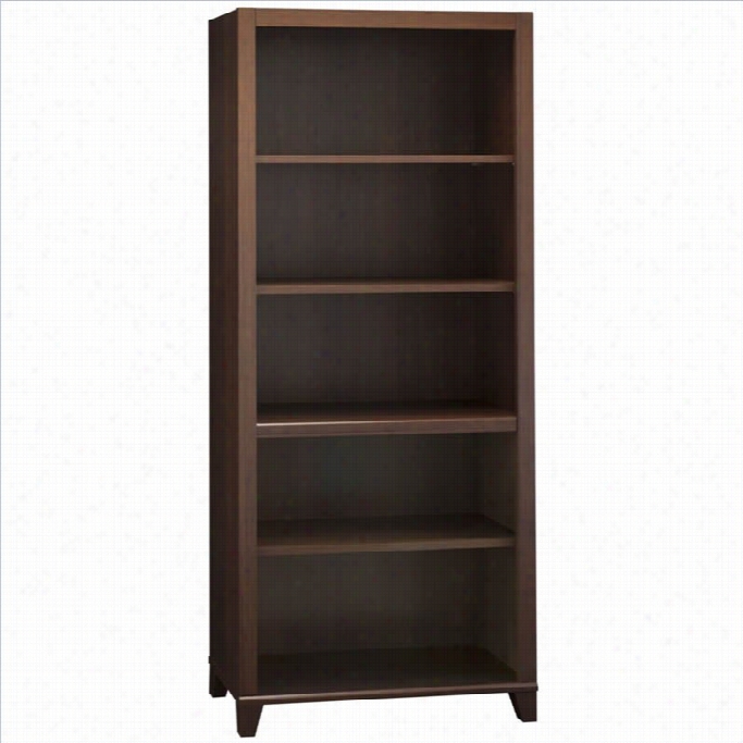 Bush Achieve 5-shelf Book Case With Adjustable Shelves In Sweet Cherry