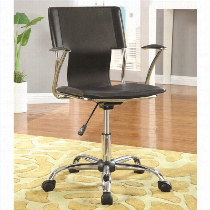 Coaster Adjustable Height T Ask Office Chair In Black