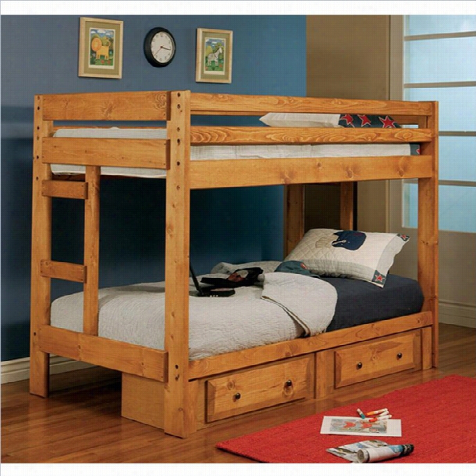 Coaster Wrangle Hill Twin Over Twin Bunk Bed In Amber Wash