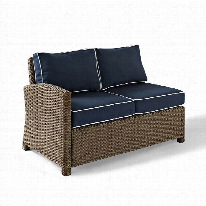 Crosley Fuurnitre Brradentln Outdoor Wicker Sectional Right Loves Aet With Ships Of War Cushions