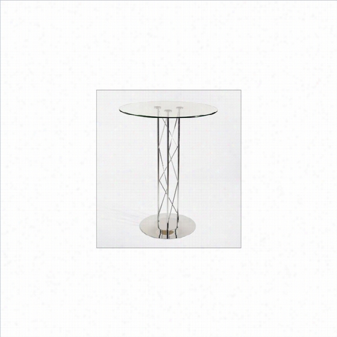 Eurostyle Taby Bar Table With 36 Inch Top And Black Base