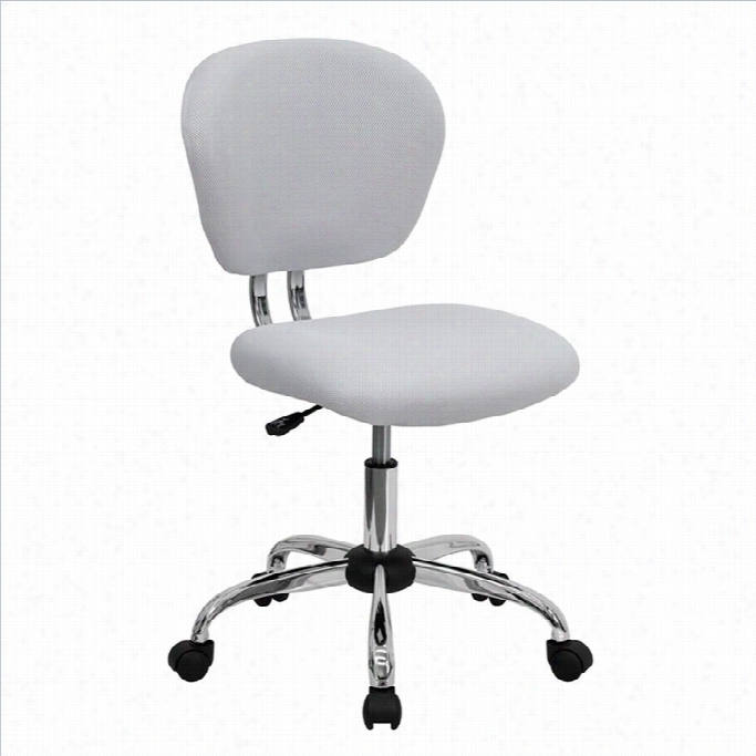 Flash Furmituer Mid-back Mesh Task Office Chair In White