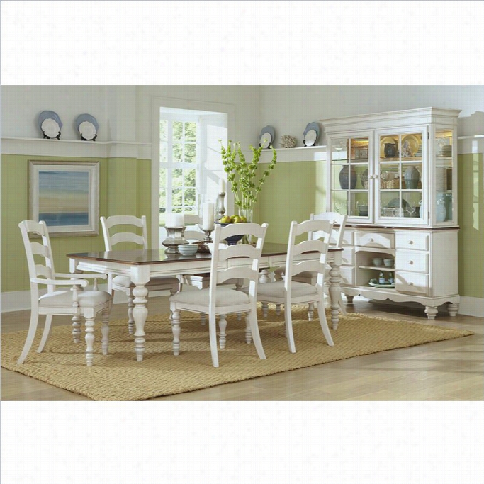 Hillsdale Pin E Island 7 Pc Dining Set With Ladder  Again Chairs