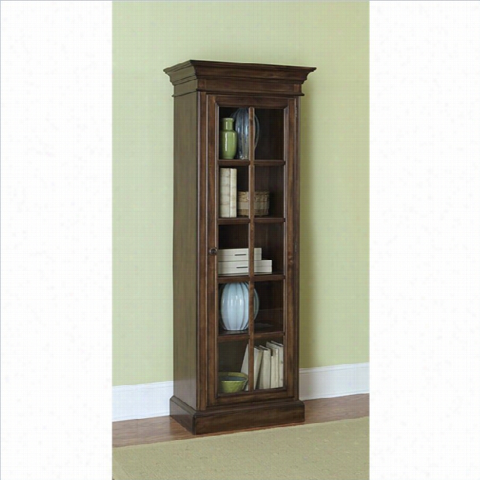 Hilldsale Languish Island Library Cabinet In Dark Pine-small