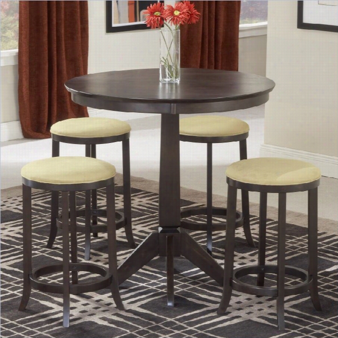 Hillsdale Tiburon 5 Piece Pub Table Set In Espresso