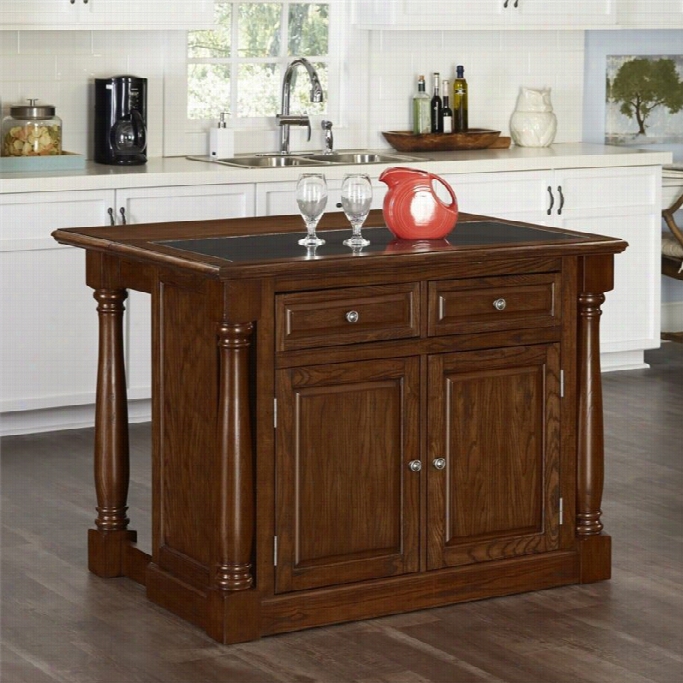 Home Styles Monarch Kitchen Island Wit Granite Top In Oak