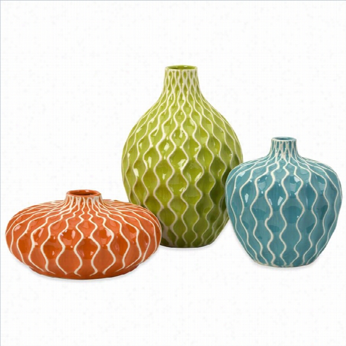 Imax Corporation Gaatha Ceramic Vases (set Of 3)