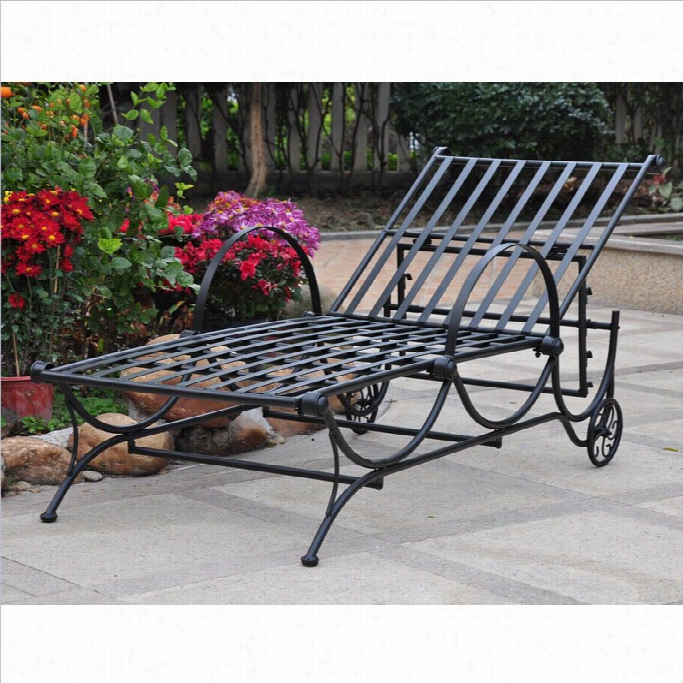 International Caravan Mandalay Iron Patio Mult-position Chaise Lounge