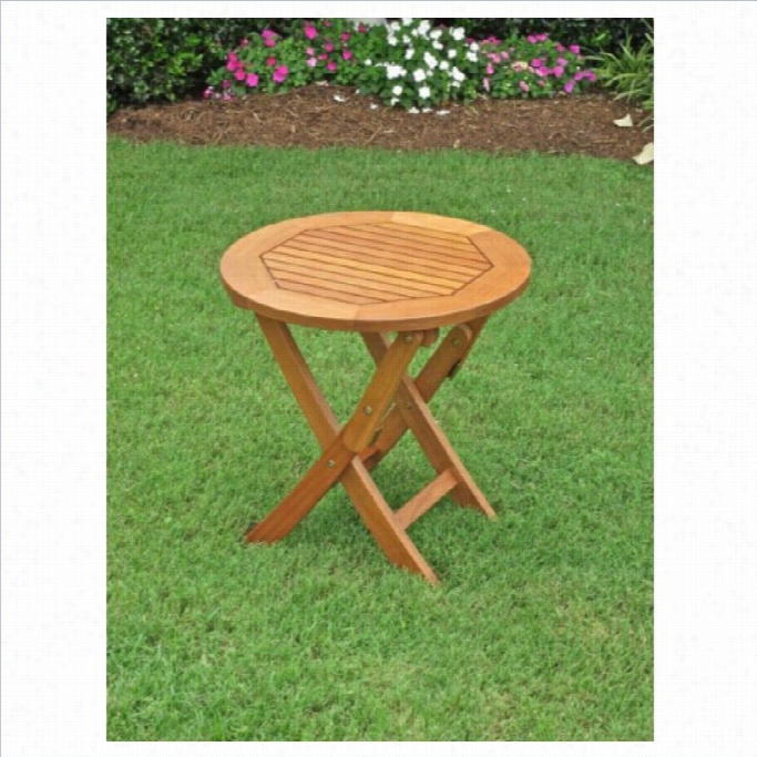 International Caravan Royal Tahiti 19-inch Folding Balau Pat Io Table