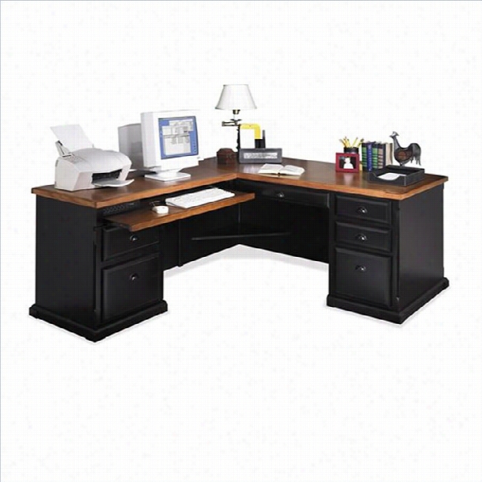Kathy Ireland Home By Martin Fu Rntrue Southampton Lhf L-shaped Executive Desk In Oynx Black