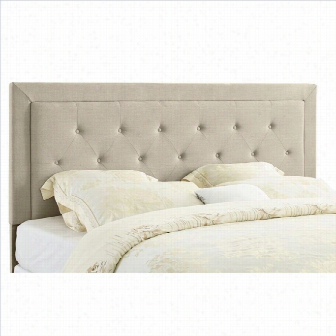 Linon Clayton King Tufted Panel Headboard In Naturall