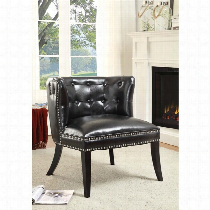 Linon Saphire A Ccent Chair In Black