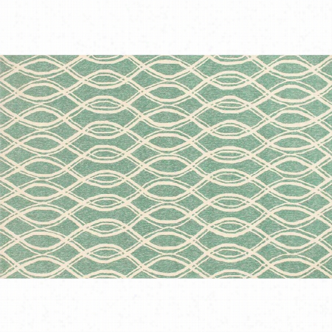 Loloi Venice Beach 5' X 7'6 Hand Hooked Rug In Turquoise And Ivory