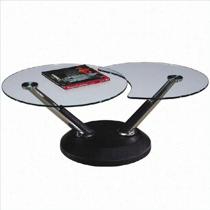 Magnussen Modesto Swivel Fred From Glass Top Cocktail Table In Blac