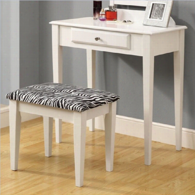 Monarch 2 Piece Emptiness Set In The Opinion Of A Zebra Fabric Stool In White