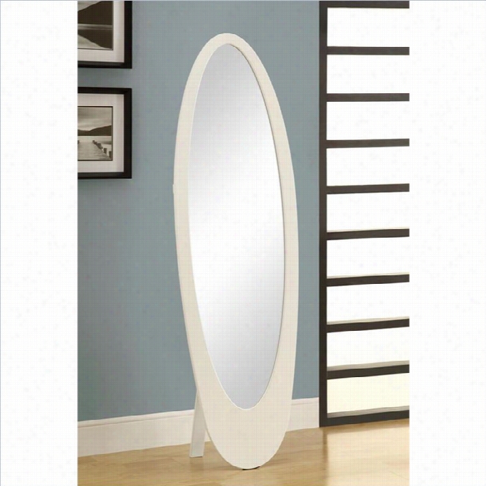 Monarch Ccontemporary Ovaal Cheval Mirror In White