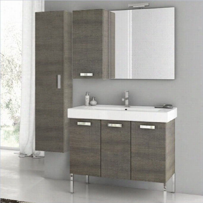 Nameek's Cubical 37 8 Piece Standing Bathroom Vanity Set In Grey Ooak Senlis