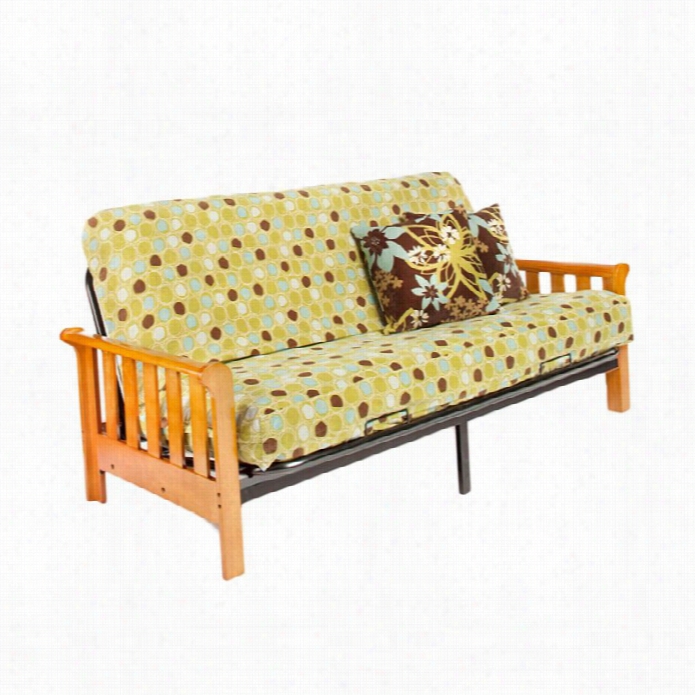 Night And Day Oca Full Wood And Metal Futon In Honey Oak