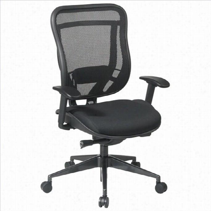 Office Star 81b Hig Back  Office Chair W/ Mesh Seeat In Black/gunmetal