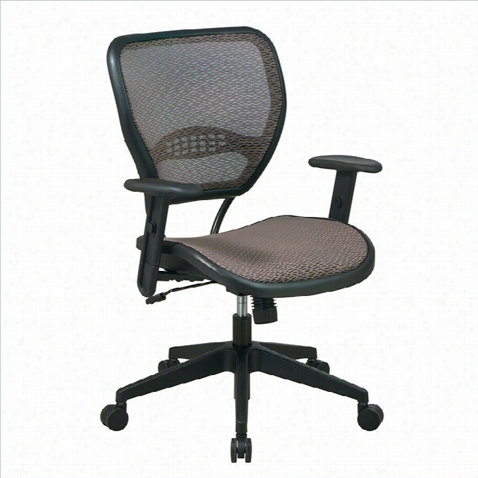 Office Star Space Colletion: Air Grid Mesh Abckk And Seat Deluxe Task Office Chair