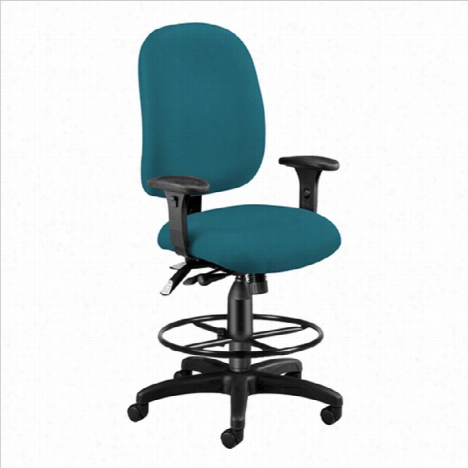 Ofm Ergonomic Task Drafting Office Chair With Drafting Kit  In Teal