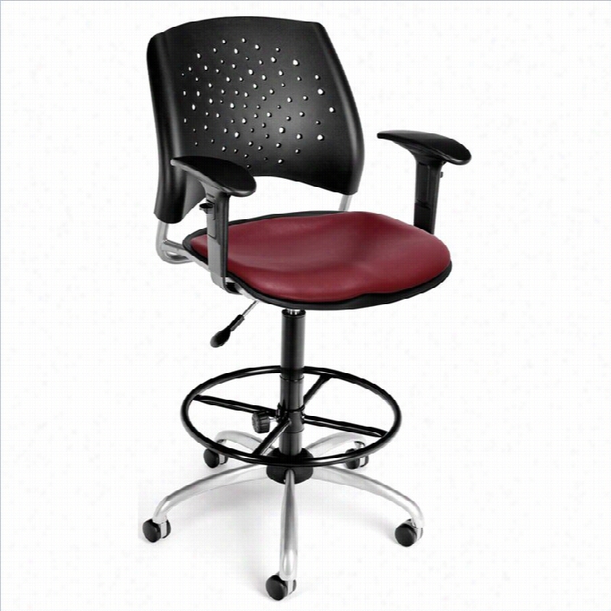 Ofm Star Swiveld Rafting Chair Iwfh Vinyl Seats And Armss In Wine