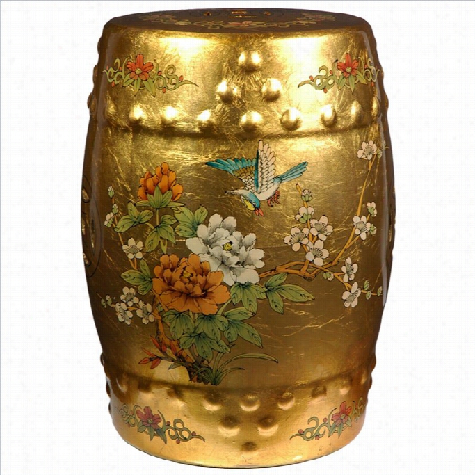 Oriental Fhrniture Garden Stool In Gold