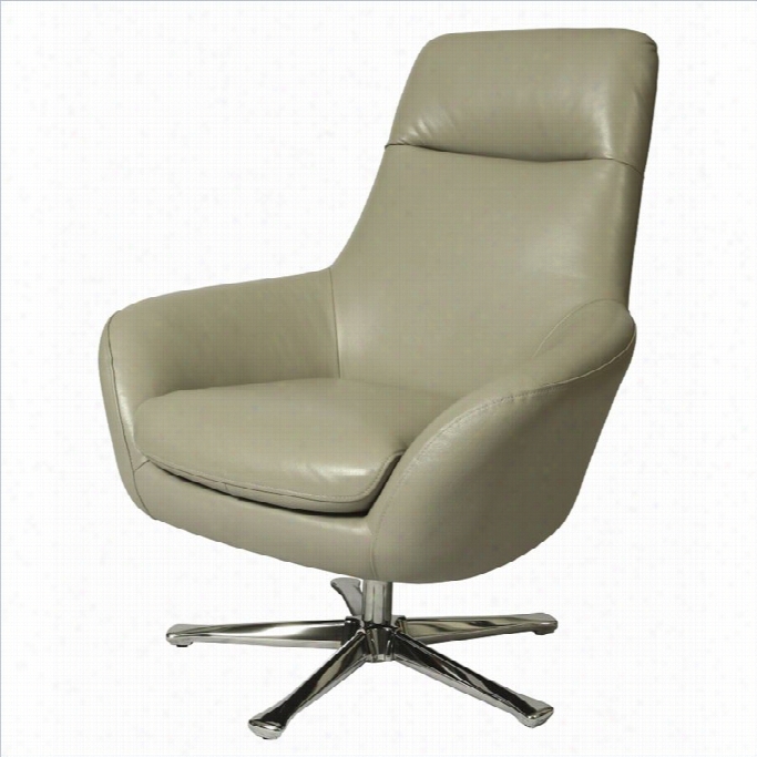 Pastel Furnitur Ellejoyce Leather Club Chair In Gray