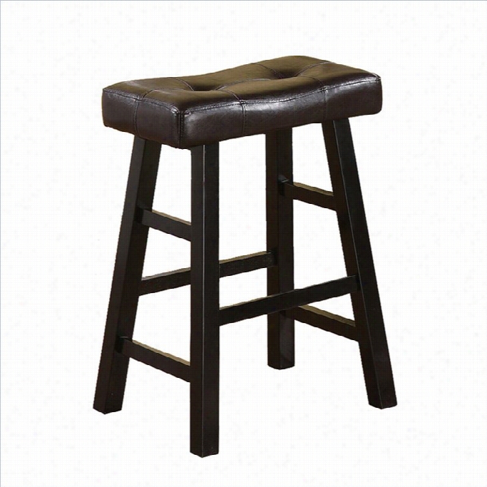 Poundex Ocuntry 24 Contrary Stool In Espresso (set Of 2)