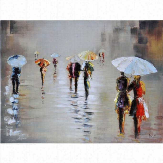 Renwil Raawhide Rain Frameless Canvas Wall Art