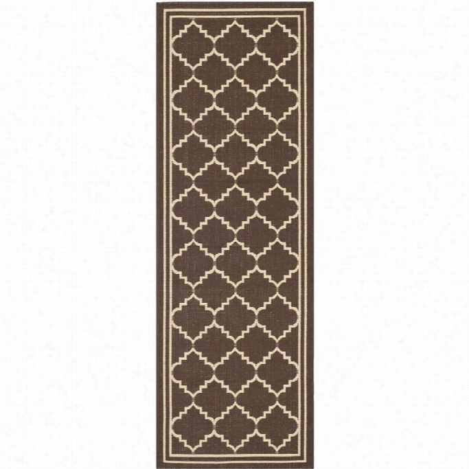 Safavieh  Court Chocloate Indoor Outdoro Rug - Runner 2'3 X 10'