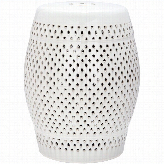 Safavieh Diamond Ceramic Garden Stool In Cream