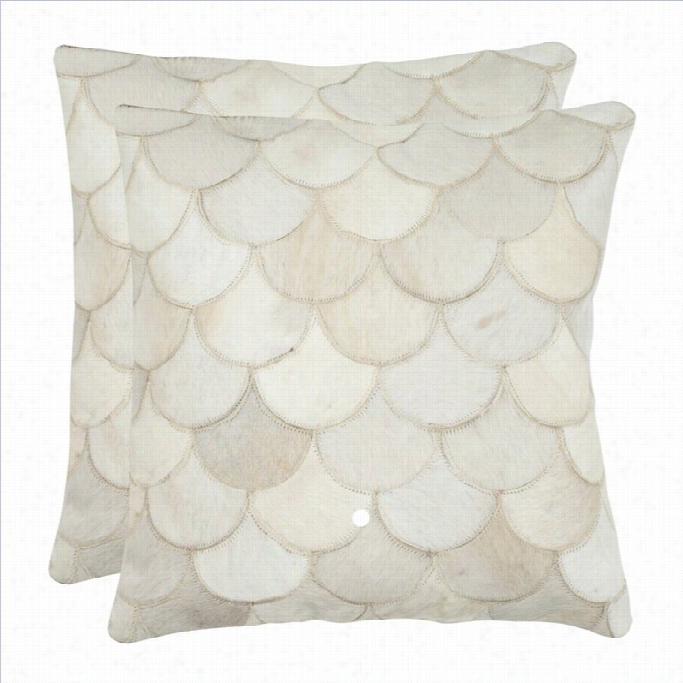 Safavieh Elita 22-inch Decorati Ve Pillows In Cfeam (set Of 2)