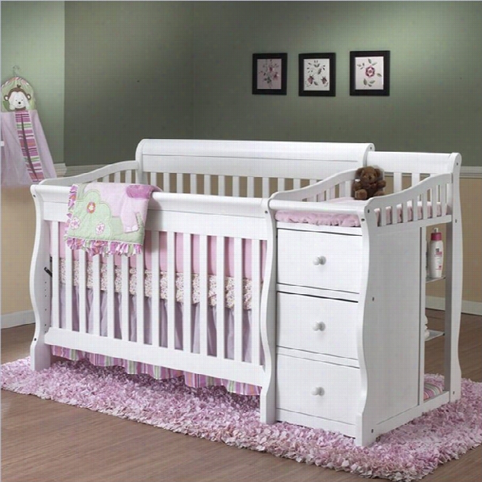 Sorelle Tuscany 4 In 1 Convertible Crib And Changer Combo In White