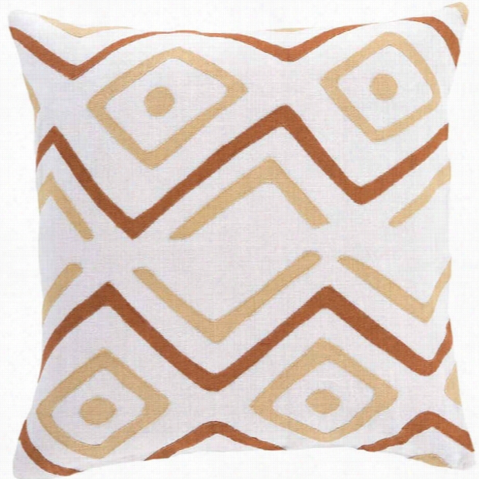 Su Rya Nairbi Down Fill 20 Square Pillow In Red And Bbeige